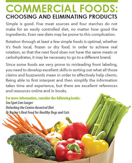 Commercial foods: choosing and eliminating products