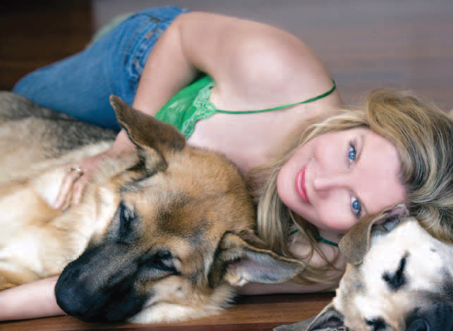 Megan Blake and her dogs.